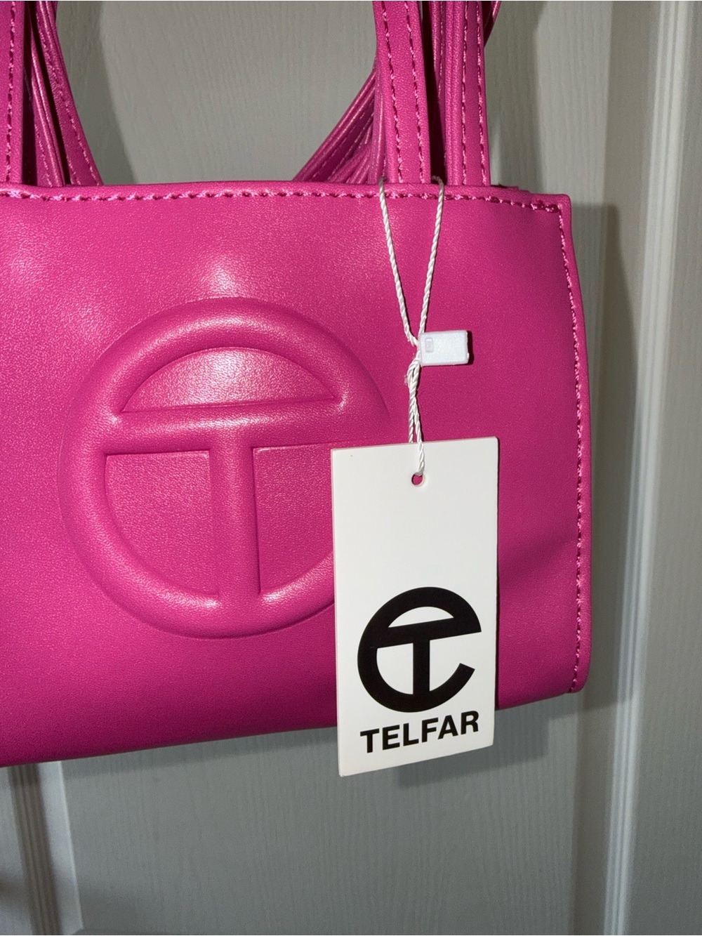 Telfar Mini Shopping Bag in Hot Pink - Picture 2 of 8